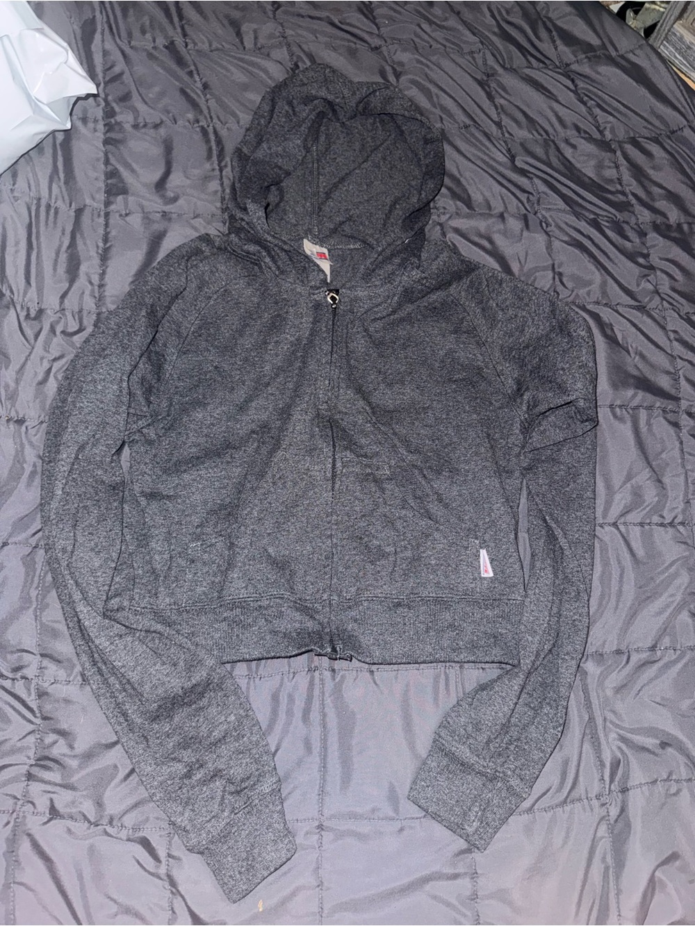 Kids Hooded Zip Jacket - Dark Heather Gray